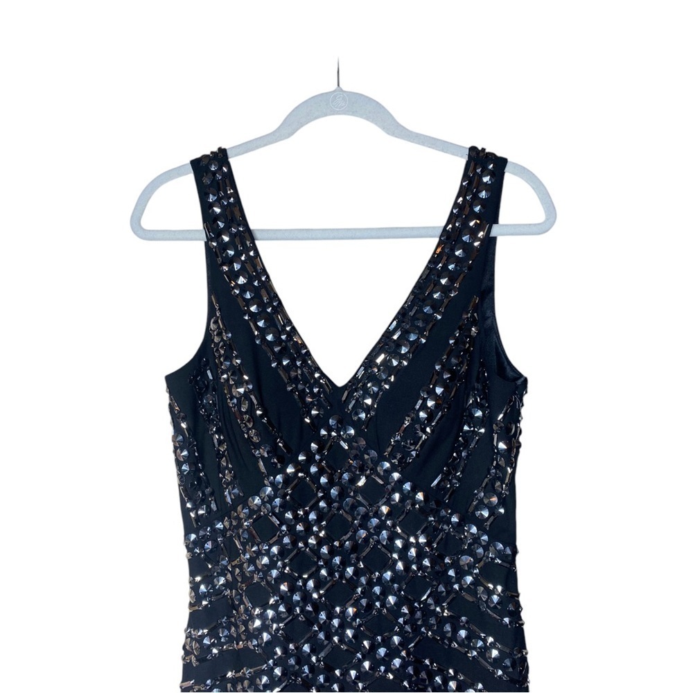 Jolene Party Dress Black Cocktail Night Out Metal Beaded Mini Dress Sz 12 - Picture 7 of 10